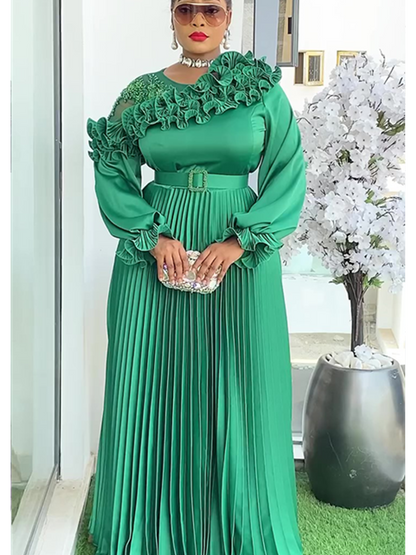Elegant Ankara Maxi Dress, Party Dresses for Women, New Fashion, Dashiki Wedding Guest Gown, Turkey Muslim Evening