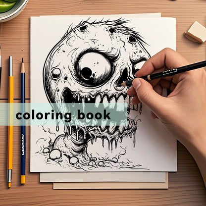 Cute Zombie Doll Coloring Book, Adult Coloring Book, Halloween Graffiti Painting For Kill Time