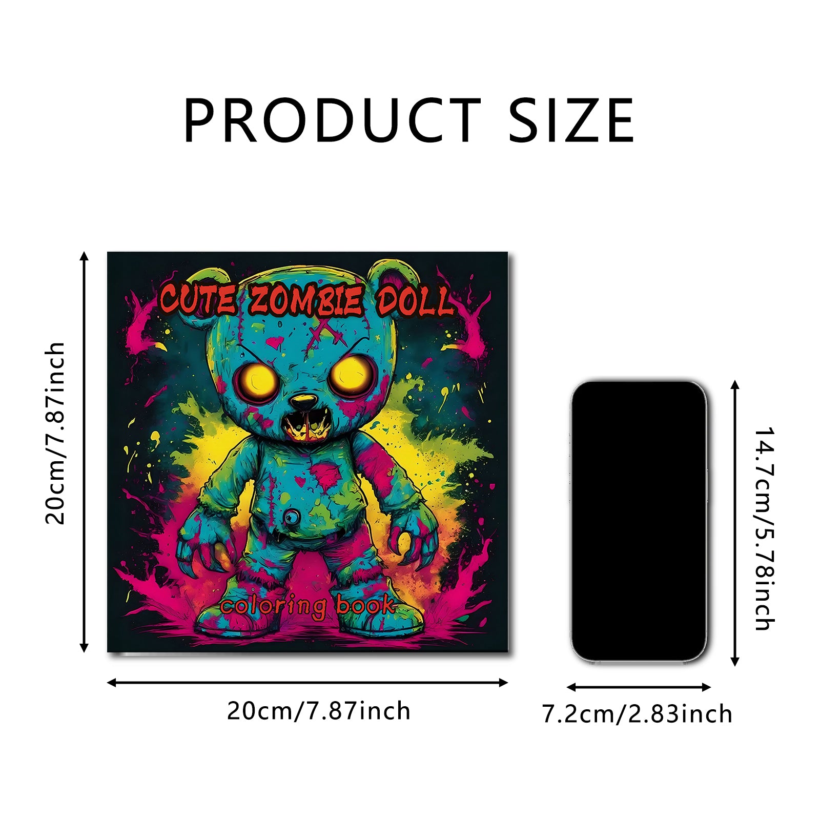 Cute Zombie Doll Coloring Book, Adult Coloring Book, Halloween Graffiti Painting For Kill Time