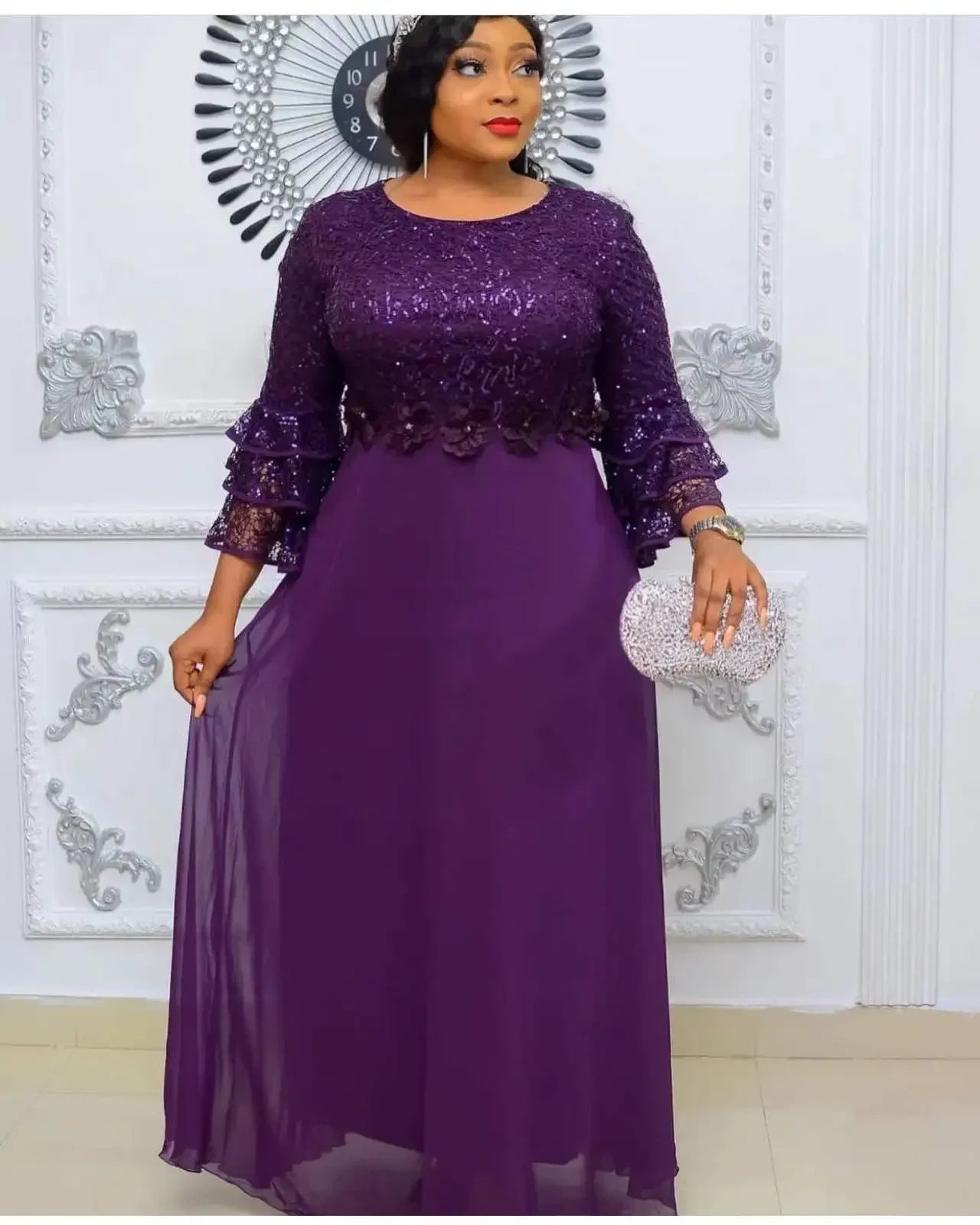 Elegant Ankara Party Dresses for Women, 2024 New Fashion Dashiki Maxi Dress, Muslim Wedding Gowns