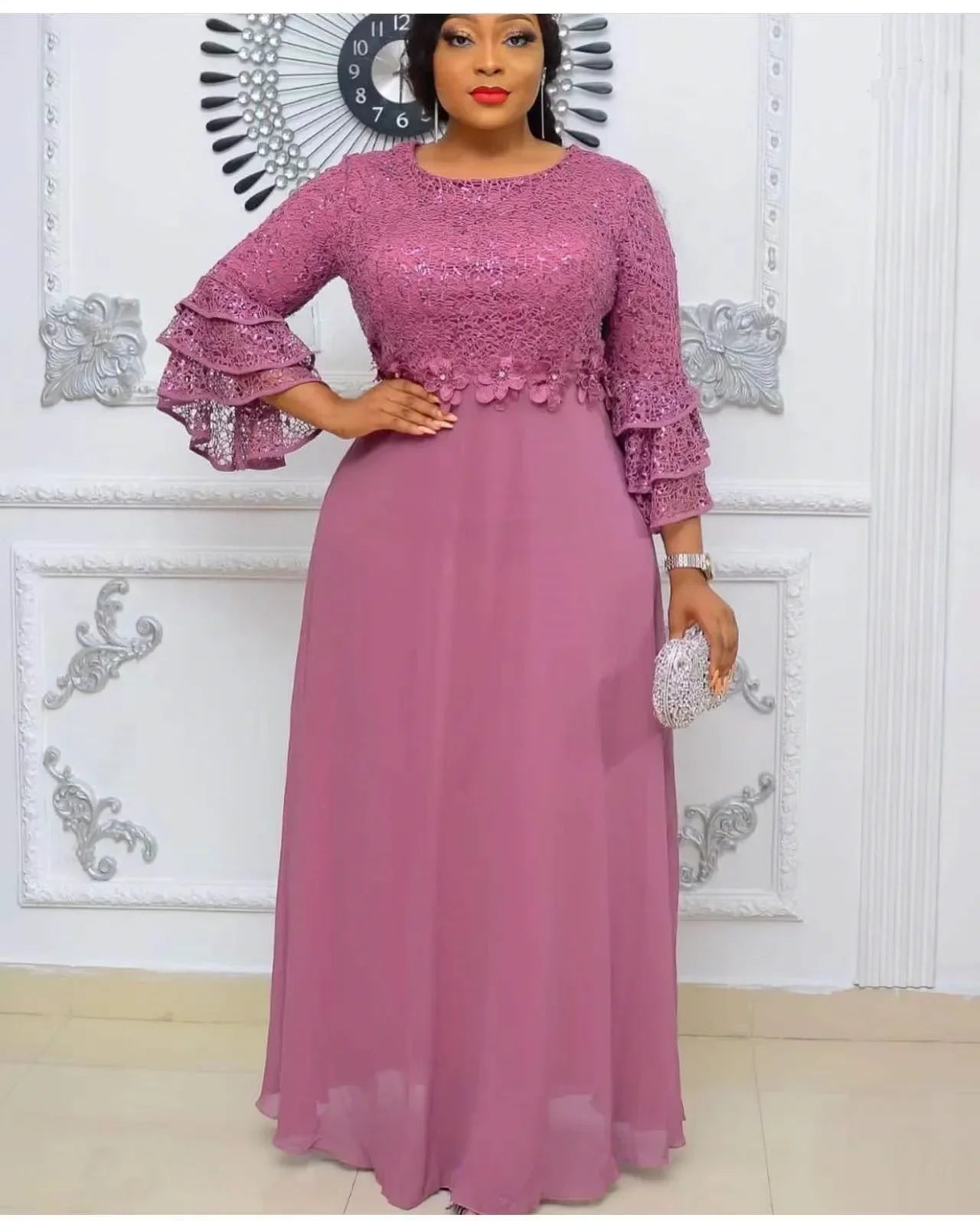 Elegant Ankara Party Dresses for Women, 2024 New Fashion Dashiki Maxi Dress, Muslim Wedding Gowns