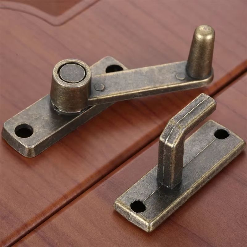 1Set Bronze Sliding Window Door Lock Handle – Metal Latch Guard & Latch Bolt for Enhanced Home Safety
