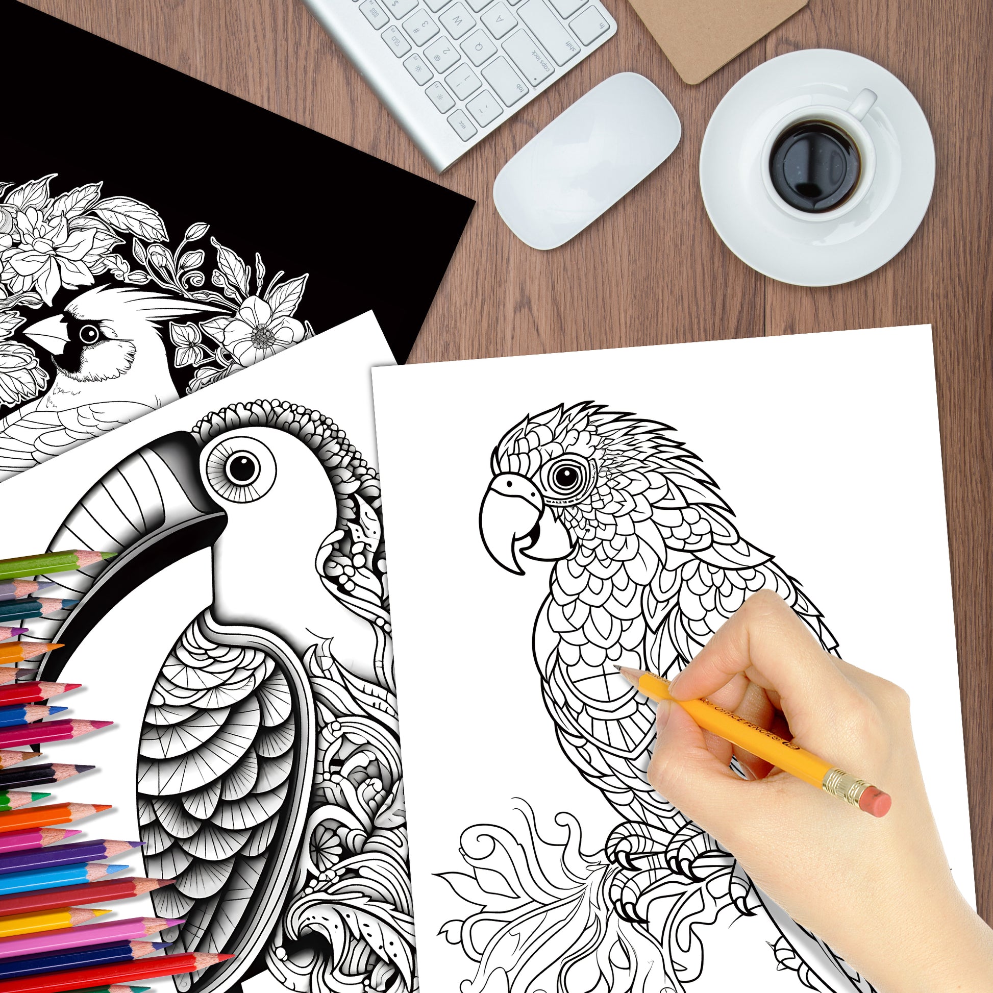 Exquisite Animal Character Coloring Book With Mandala Flowers For Stress Relief And Relaxation 1