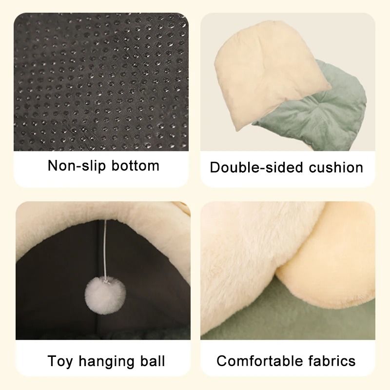 Foldable Pet Sleeping Bed Removable Washable Pet Mat Bag Cave For Cats And Small Dogs 4