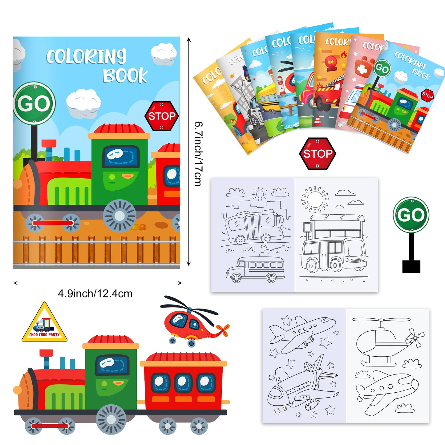 Vehicle Coloring Book, Graffiti Aircraft, Fire Truck Patterns, Drawing Painting Books, Kids Gifts, Party Supplies