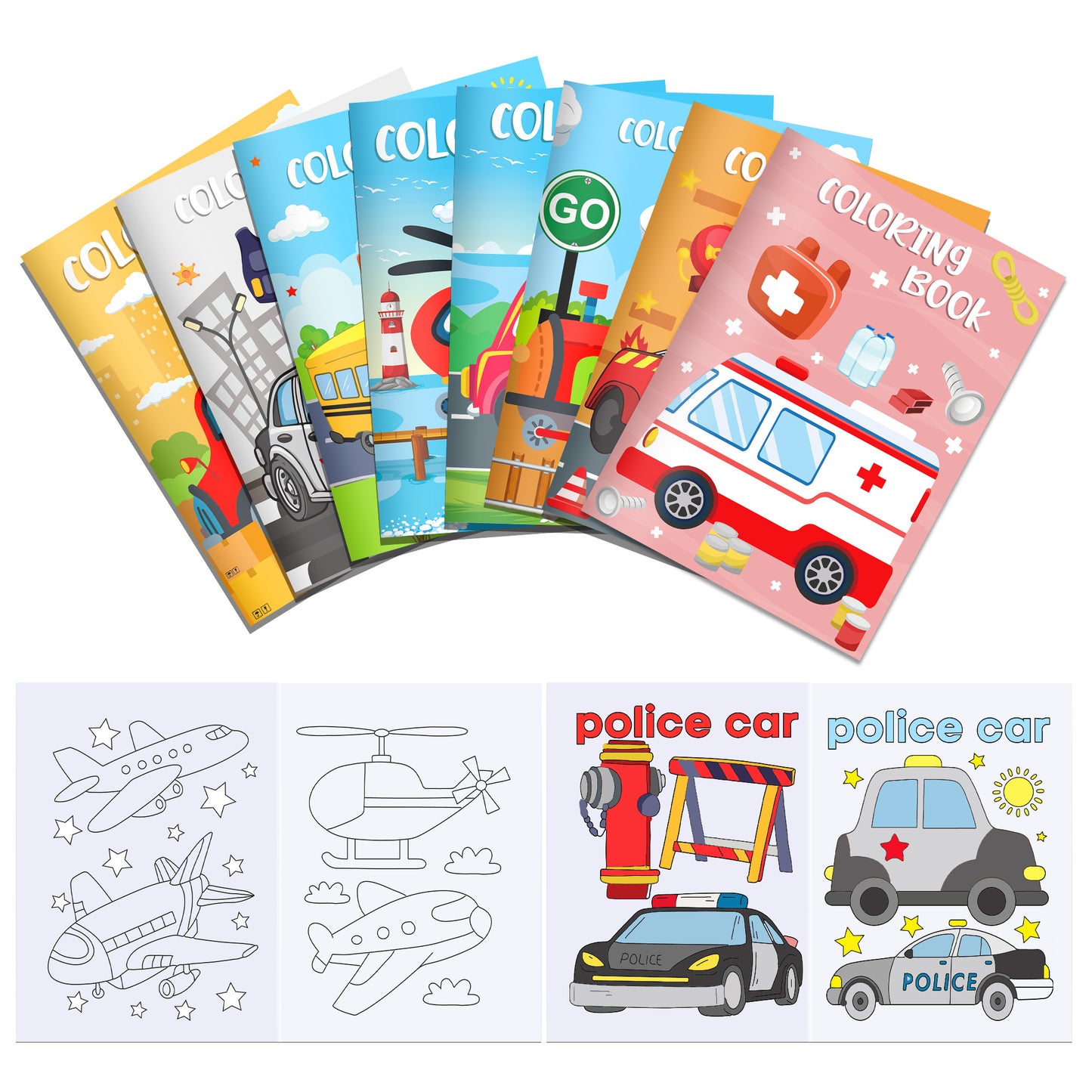 Vehicle Coloring Book, Graffiti Aircraft, Fire Truck Patterns, Drawing Painting Books, Kids Gifts, Party Supplies
