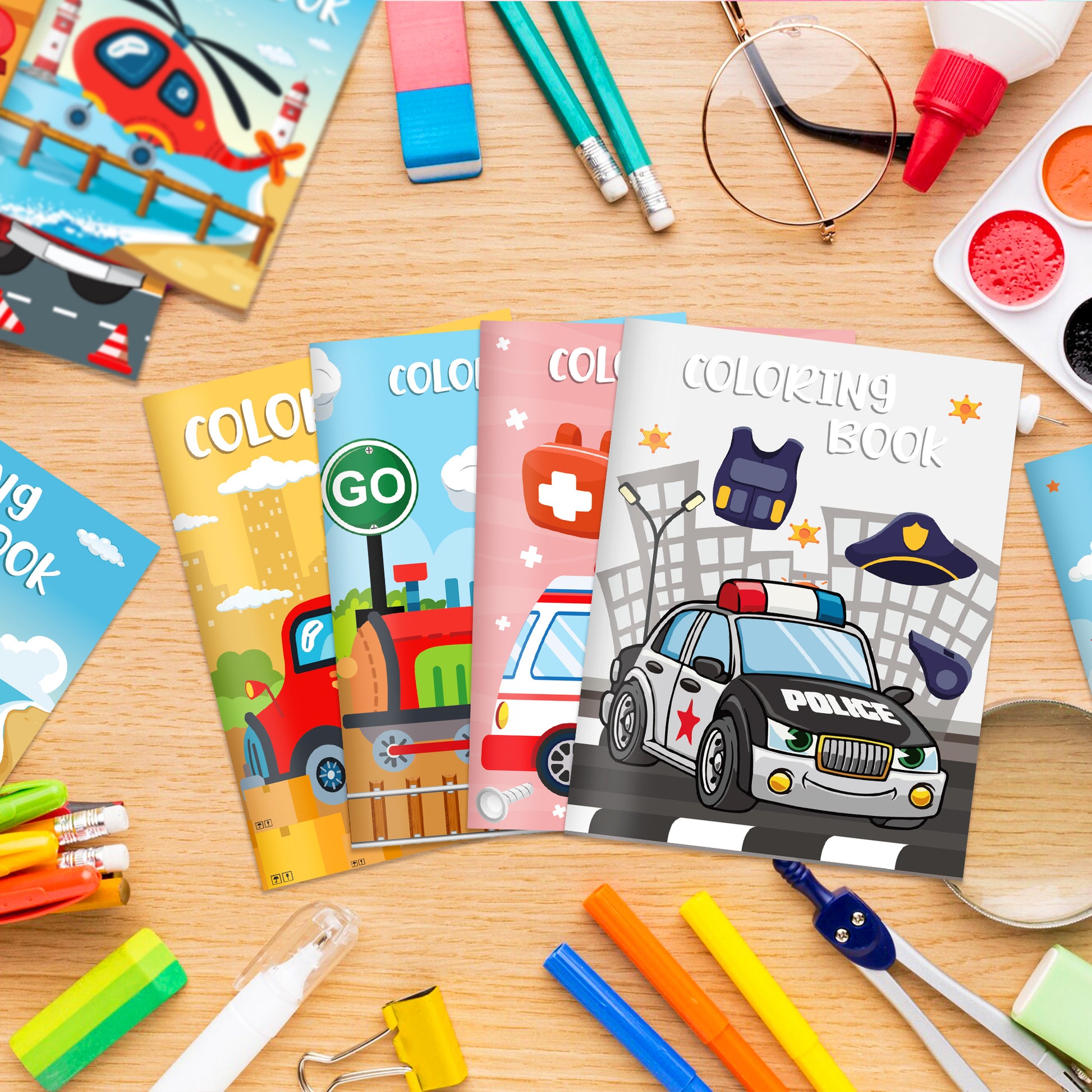 Vehicle Coloring Book, Graffiti Aircraft, Fire Truck Patterns, Drawing Painting Books, Kids Gifts, Party Supplies