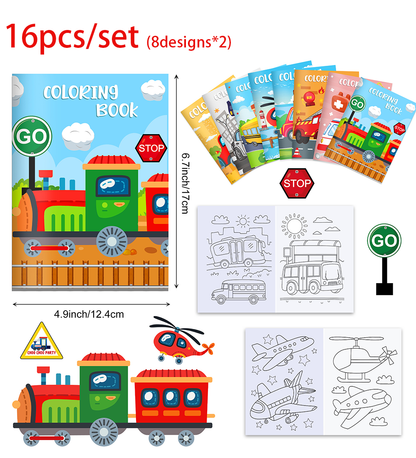 Vehicle Coloring Book, Graffiti Aircraft, Fire Truck Patterns, Drawing Painting Books, Kids Gifts, Party Supplies
