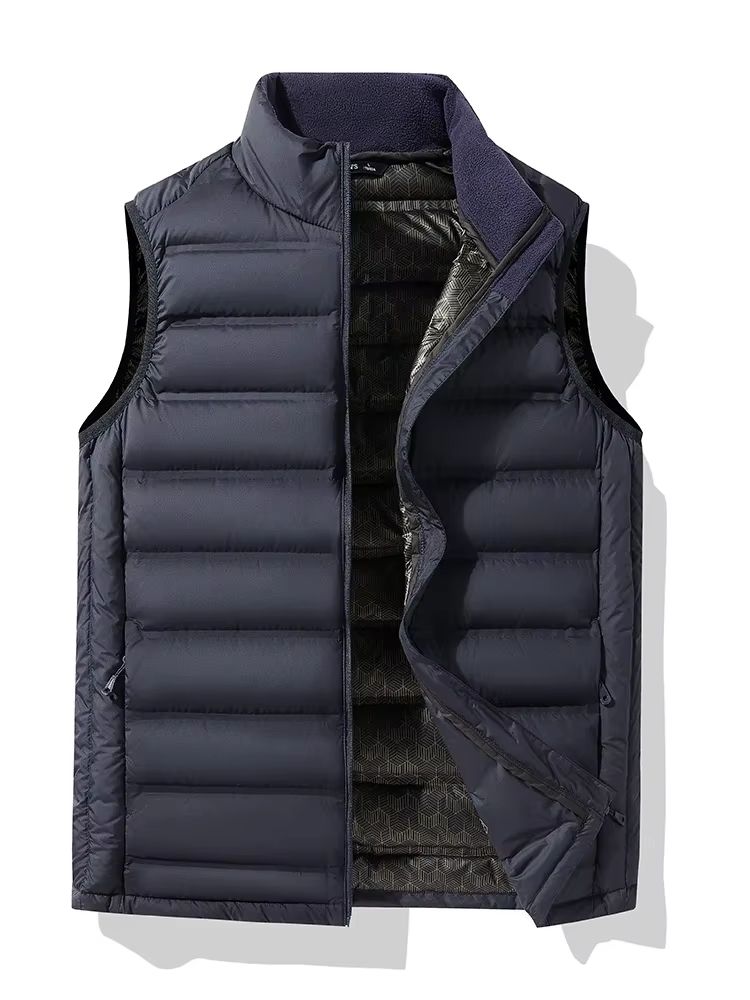 90 White Duck Down Winter Couple Vest  Sleeveless Puffer Jacket With Graphene Liner And Stand Colla 10