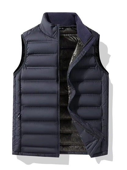 90 White Duck Down Winter Couple Vest  Sleeveless Puffer Jacket With Graphene Liner And Stand Colla 10