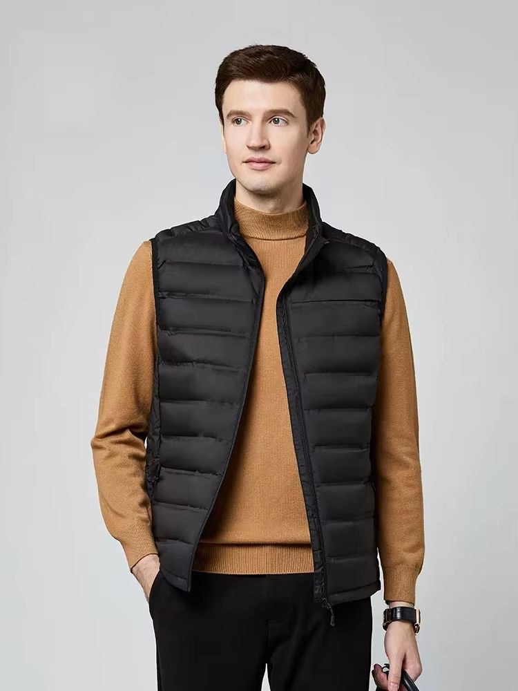 90 White Duck Down Winter Couple Vest  Sleeveless Puffer Jacket With Graphene Liner And Stand Colla 1