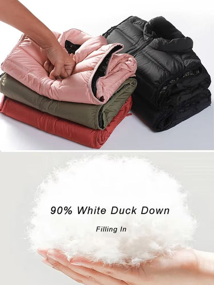 90 White Duck Down Winter Couple Vest  Sleeveless Puffer Jacket With Graphene Liner And Stand Colla 2