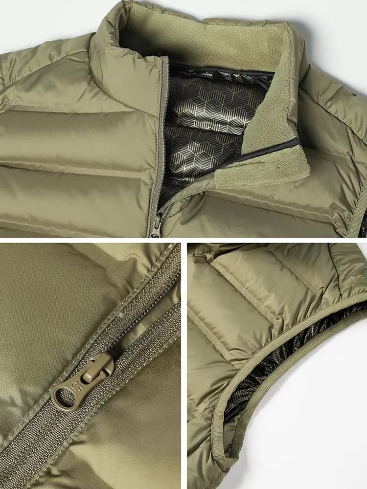 90 White Duck Down Winter Couple Vest  Sleeveless Puffer Jacket With Graphene Liner And Stand Colla 4