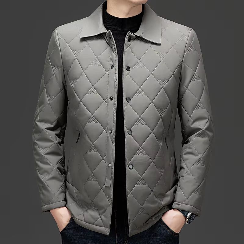 Top Grade Mens Diamond Quilted Bubble Coat  Winter Parka Jacket With TurnDown Collar For Warmth And 2