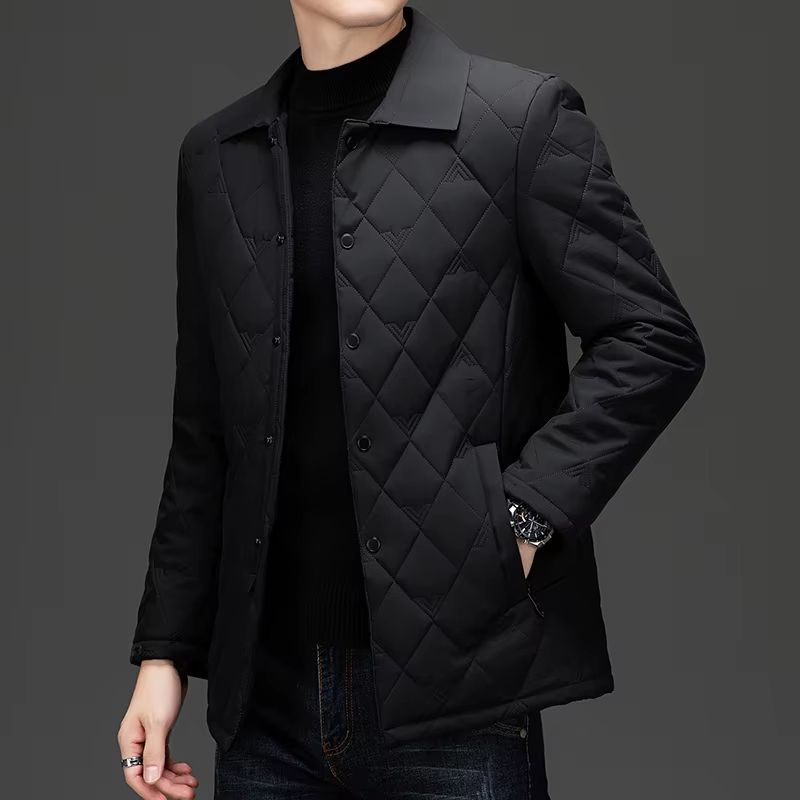 Top Grade Mens Diamond Quilted Bubble Coat  Winter Parka Jacket With TurnDown Collar For Warmth And 4