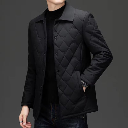 Top Grade Mens Diamond Quilted Bubble Coat  Winter Parka Jacket With TurnDown Collar For Warmth And 4