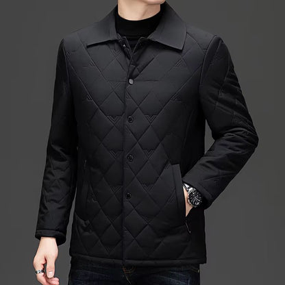 Top Grade Mens Diamond Quilted Bubble Coat  Winter Parka Jacket With TurnDown Collar For Warmth And 5