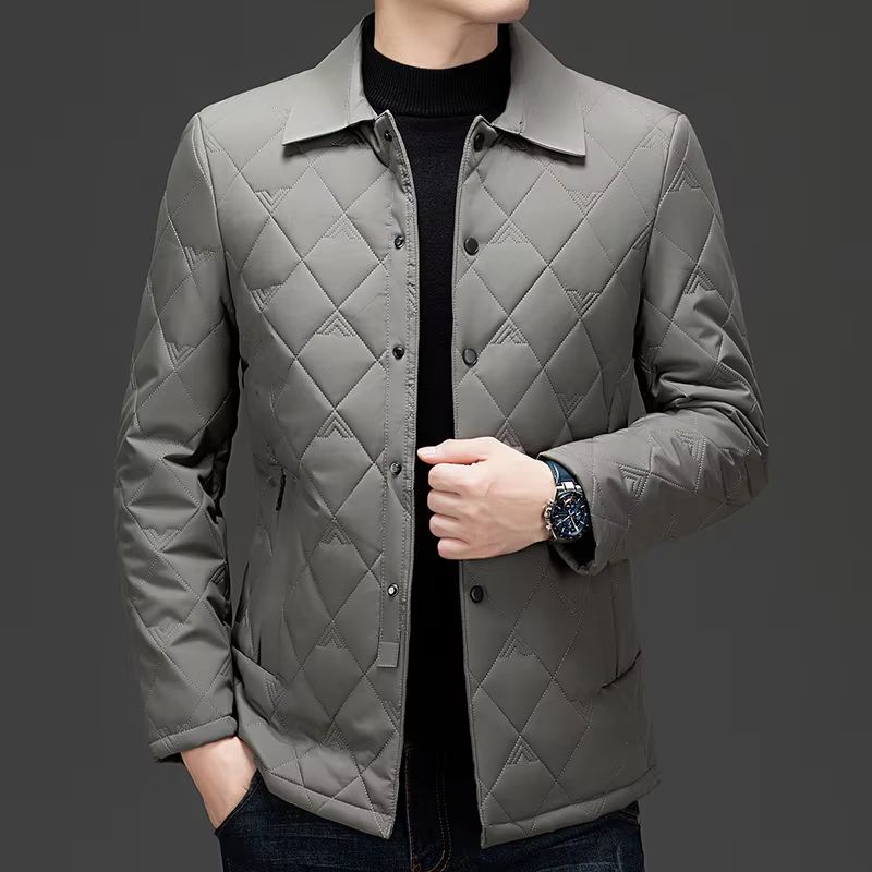 Top Grade Mens Diamond Quilted Bubble Coat  Winter Parka Jacket With TurnDown Collar For Warmth And 6