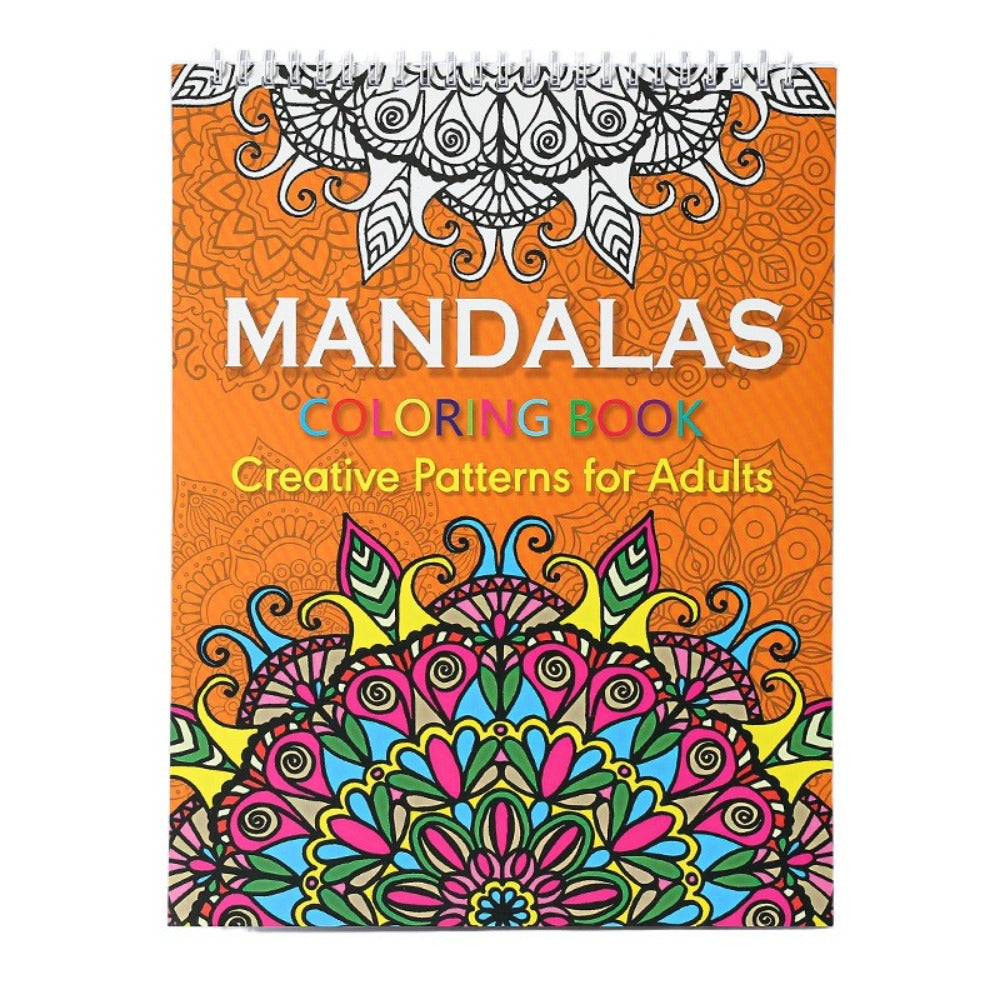 Spiral Binding Kids Coloring Book Single Side Mandala Animal And Butterfly Designs Removable Pages  8