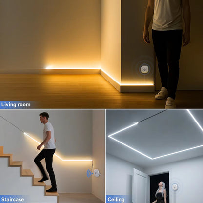 PIR Motion Sensor LED Stairs Night Light  Addressable Chasing WS2811 Pixel Strip For Staircase Corr 4