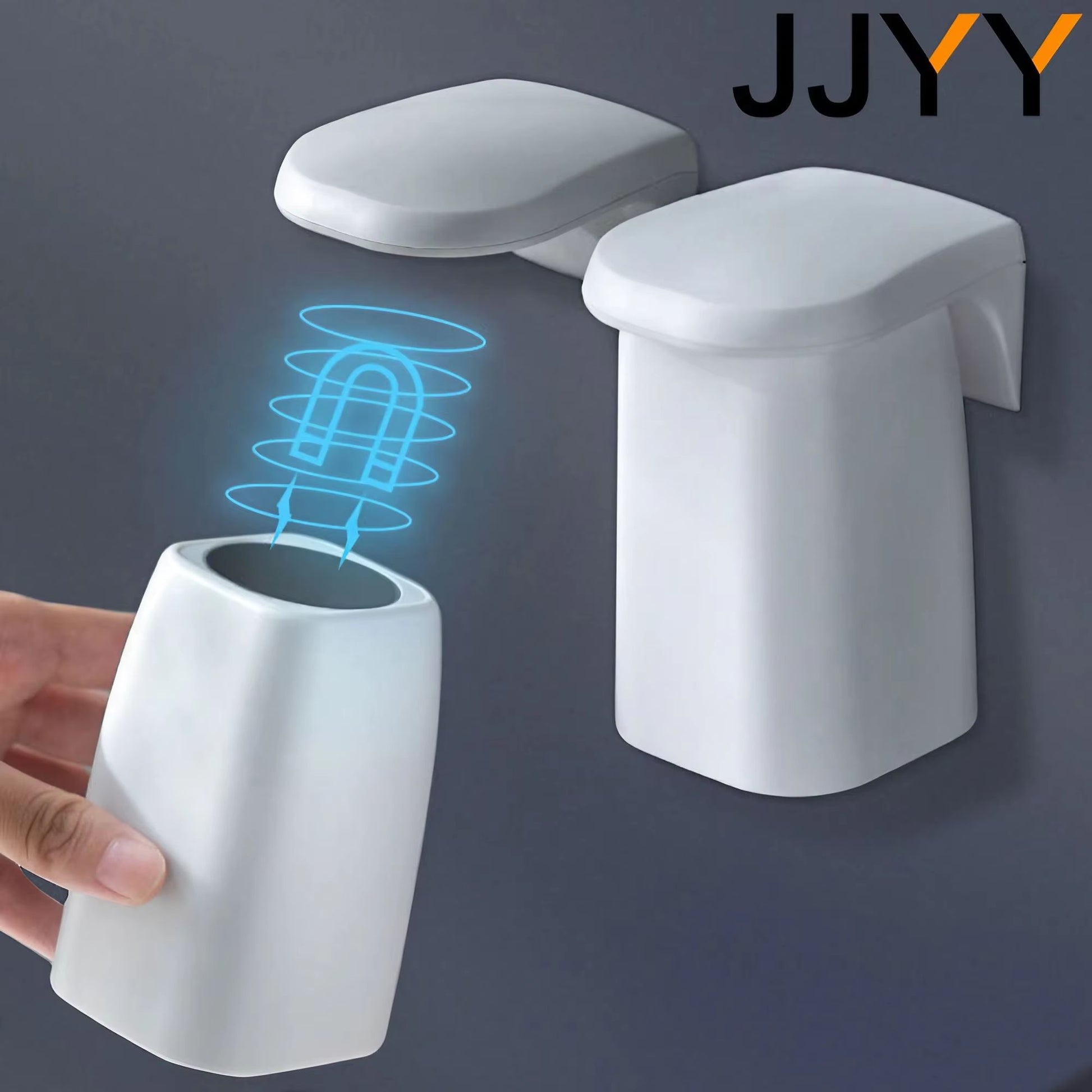 Magnetic Suction Mouthwash Cup Wall-Mounted Toothbrush Holder – Bathroom Shower Drain Rack & Brushing Accessories