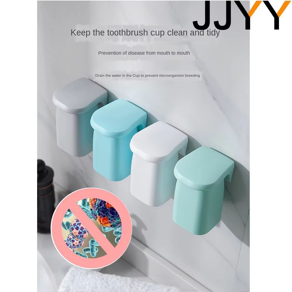 Magnetic Suction Mouthwash Cup WallMounted Toothbrush Holder  Bathroom Shower Drain Rack  Brushing  4