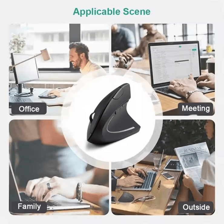 ErgoWave Wireless Vertical Mouse With Adjustable DPI 3