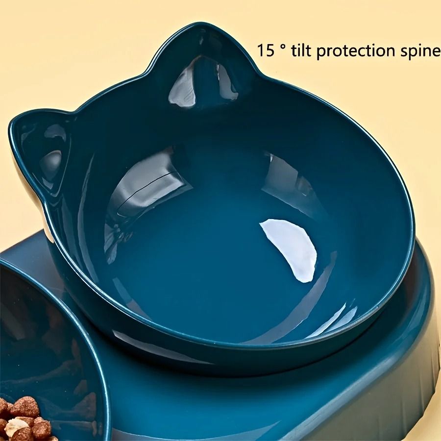 3 In 1 Pet Bowl With Water Feeder Tilted Design For Cat And Dog 3