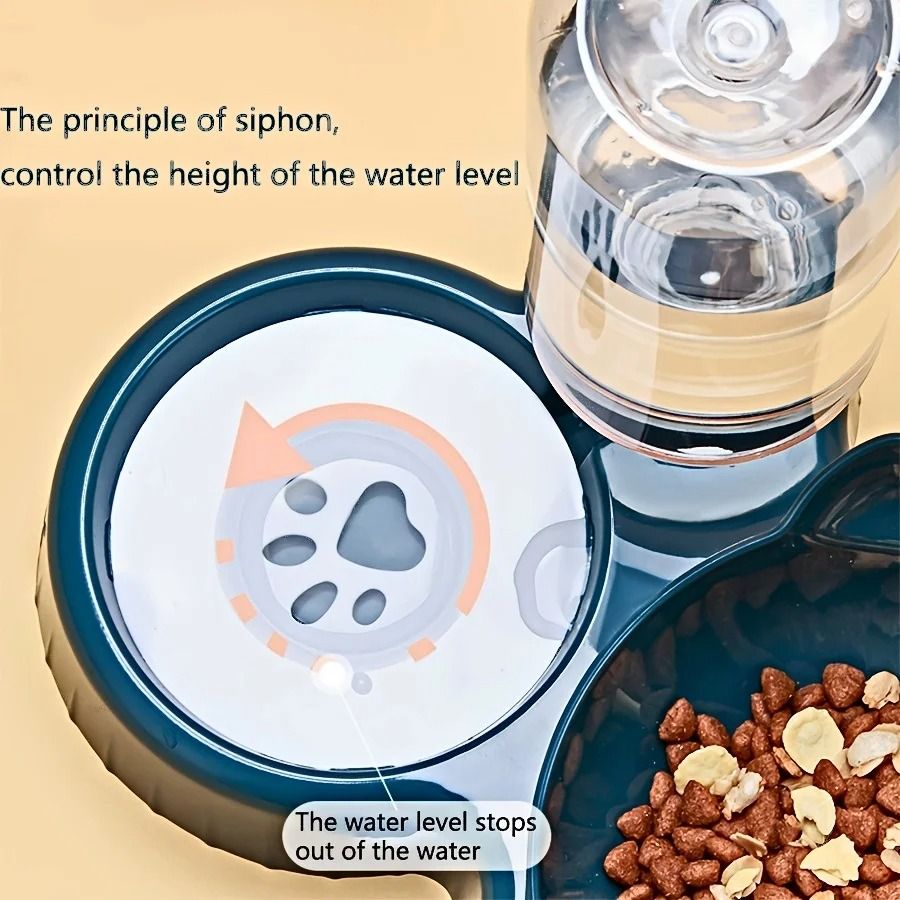 3 In 1 Pet Bowl With Water Feeder Tilted Design For Cat And Dog 4