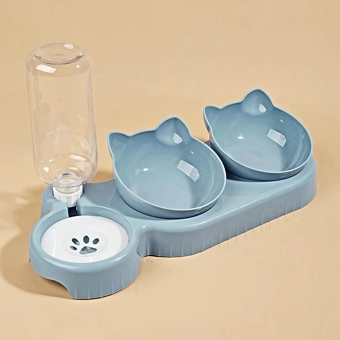 3 In 1 Pet Bowl With Water Feeder Tilted Design For Cat And Dog 7