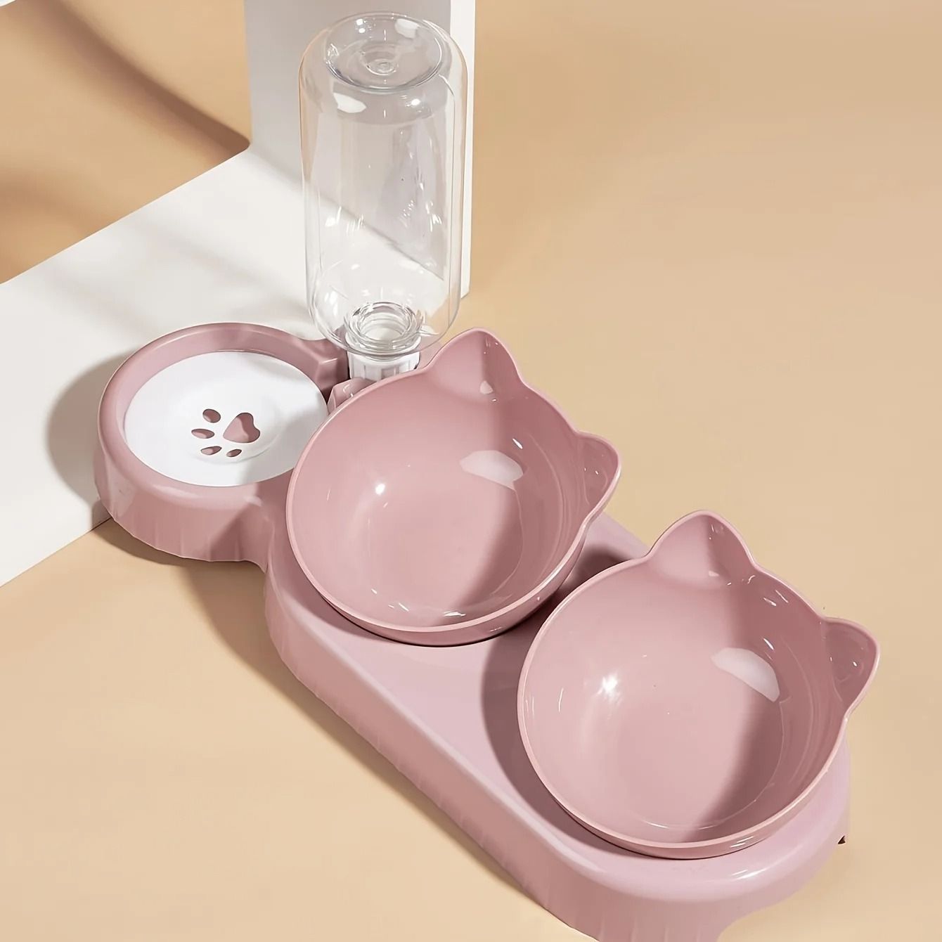 3 In 1 Pet Bowl With Water Feeder Tilted Design For Cat And Dog 8