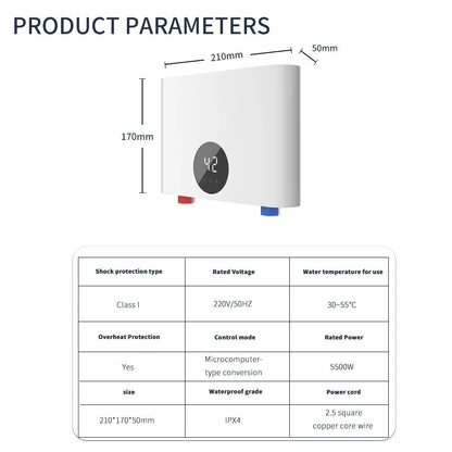 Electric Tankless Instant Water Heater With LED Display 4