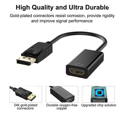 4K DisplayPort To HDMI Adapter Cable For Laptop And Monitor Connection 3