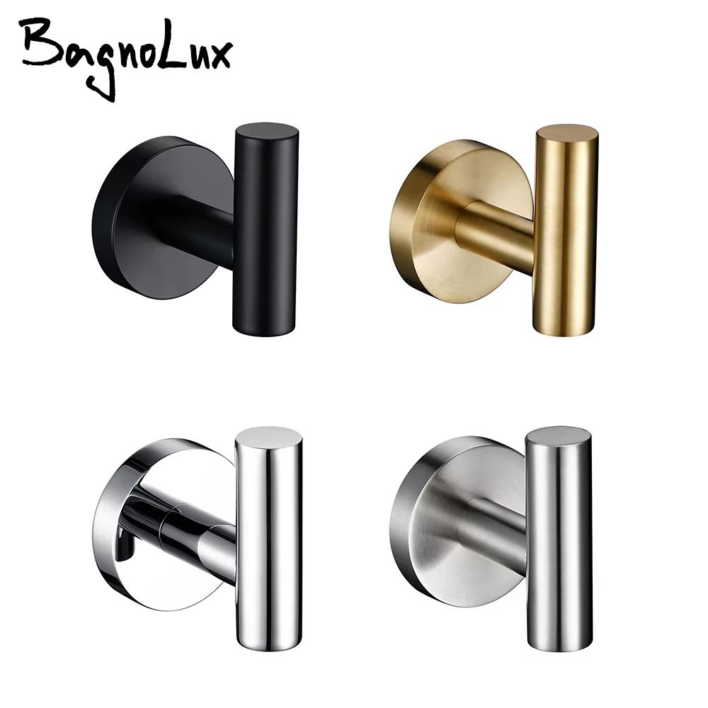 Circle Stainless Steel Wall Hook – Black Chrome, Brushed Gold, and Nickel Finish for Bathroom, Kitchen, or Bedroom