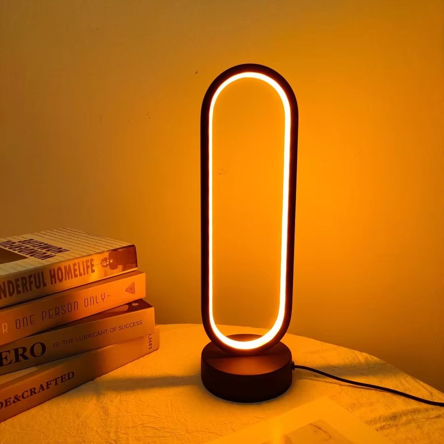 LED Ring Lamp with Three-Color Dimming – Bedroom & Living Room Night Light