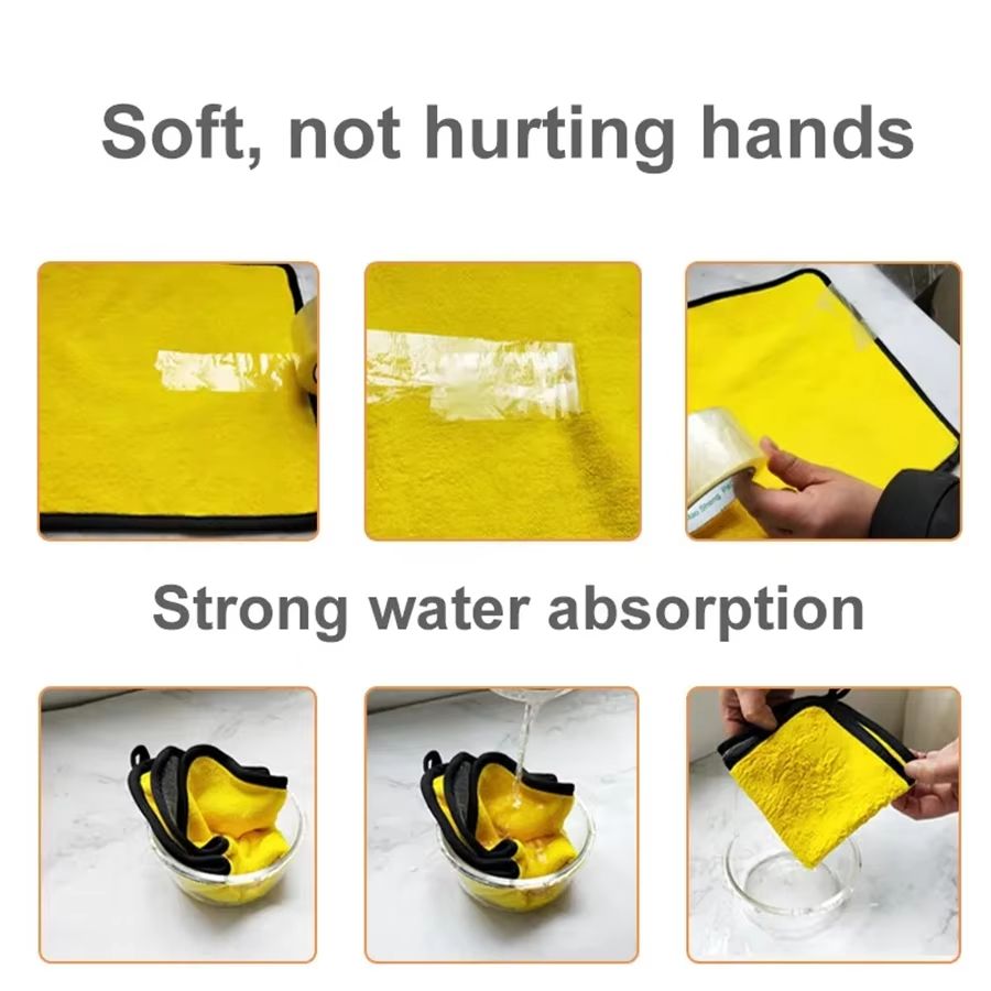 Microfiber Cleaning Towels For Car Body  Soft  Thick Drying Cloths 2