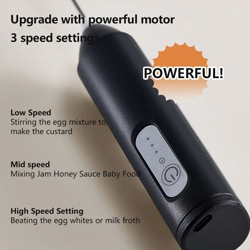 Wireless Electric Milk Frother USB Rechargeable Handheld Foamer 1
