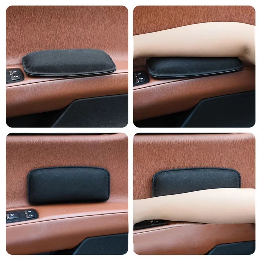 Comfortable Suede Car Knee Pad With Elastic Memory Foam  Auto Cushion  Headrest Accessory 2