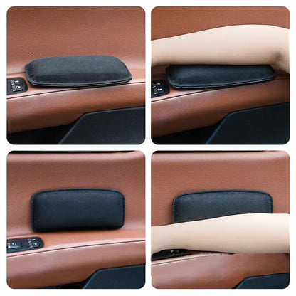 Comfortable Suede Car Knee Pad With Elastic Memory Foam  Auto Cushion  Headrest Accessory 2
