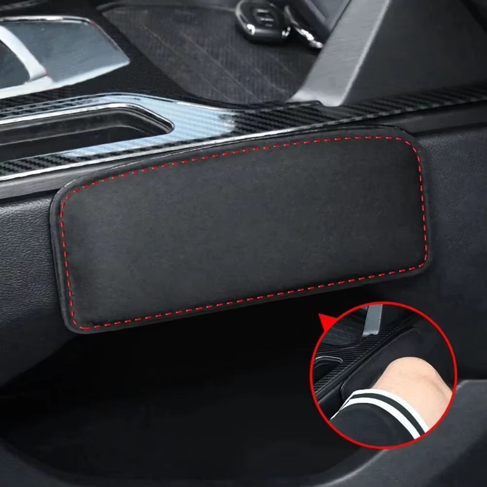 Comfortable Suede Car Knee Pad With Elastic Memory Foam  Auto Cushion  Headrest Accessory 3