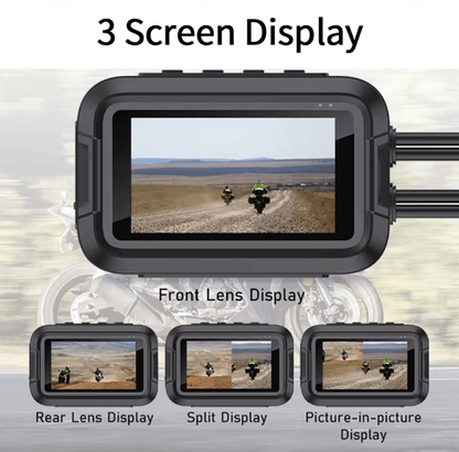 DualView 1080P Motorcycle Dash Cam With WiFi And GPS 1