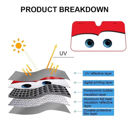 Eyes Heated Windshield Sunshade  4Color UV  Heat Protection Cover 4