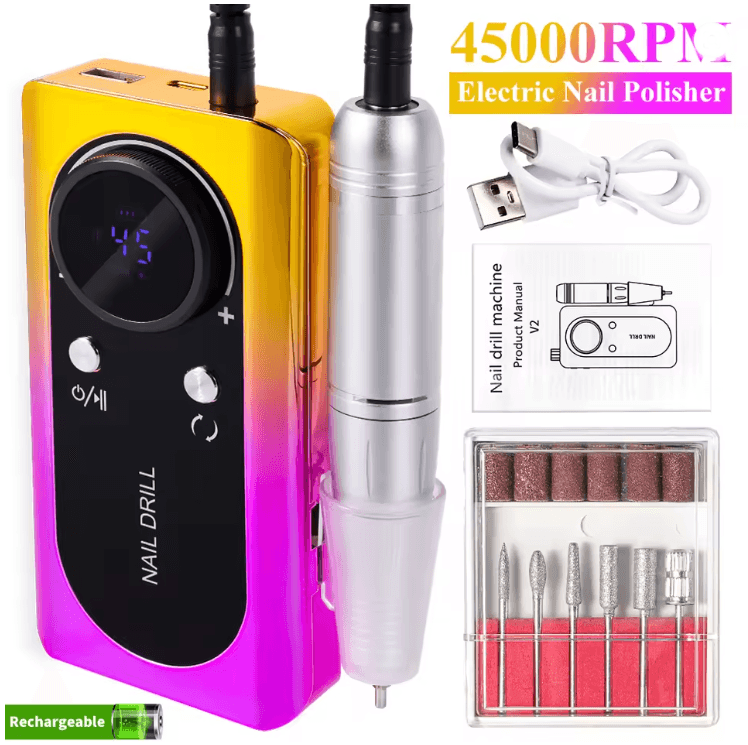 ProNail 45000RPM Electric Nail Drill Machine Rechargeable And Portable 4