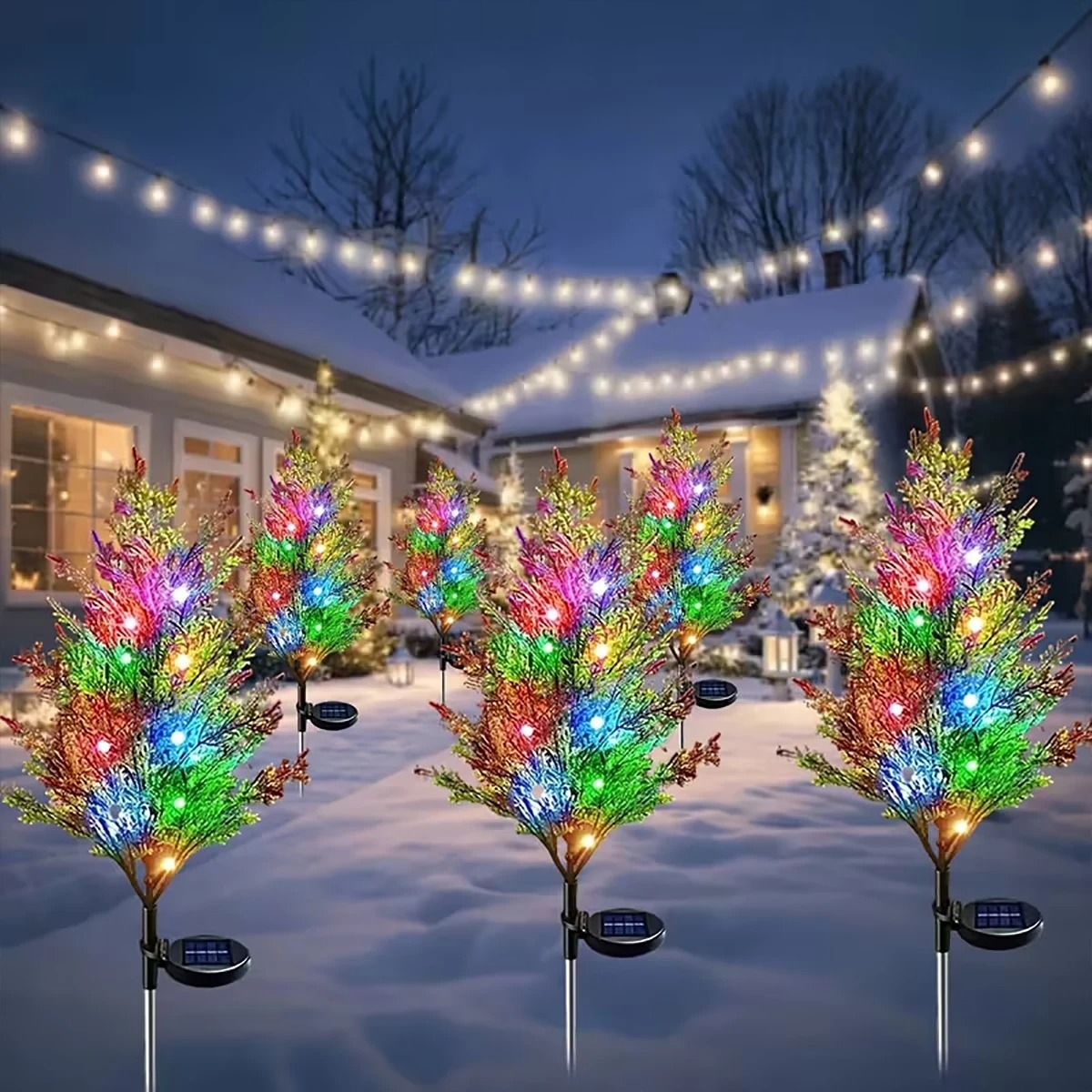 Solar Powered Christmas Pine Tree Garden Light 4