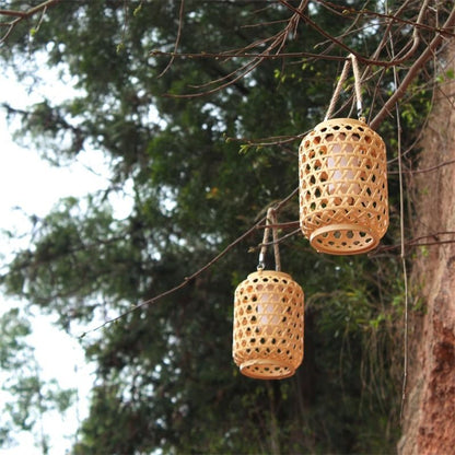Solar Bamboo Woven Lantern For Outdoor Garden And Patio Decor 4