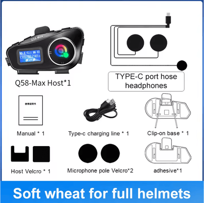 RideComm Q58 Max Motorcycle Bluetooth Intercom 5