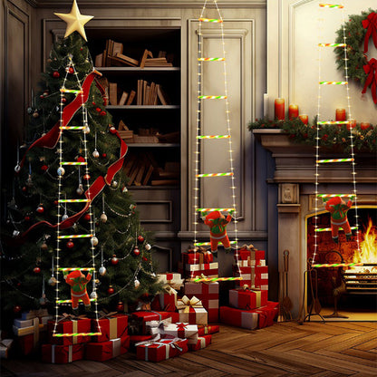 Climbing Santa LED Ladder Lights  1 PlugIn Fairy Christmas Decoration Warm WhiteMulticolor 8 Modes 3