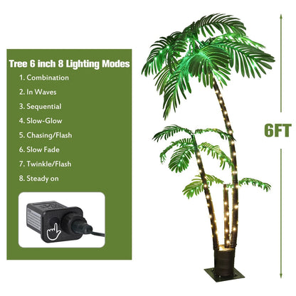 Solar Lighted Artificial Palm Tree For Outdoor Garden Yard And Tiki Bar Decor 5
