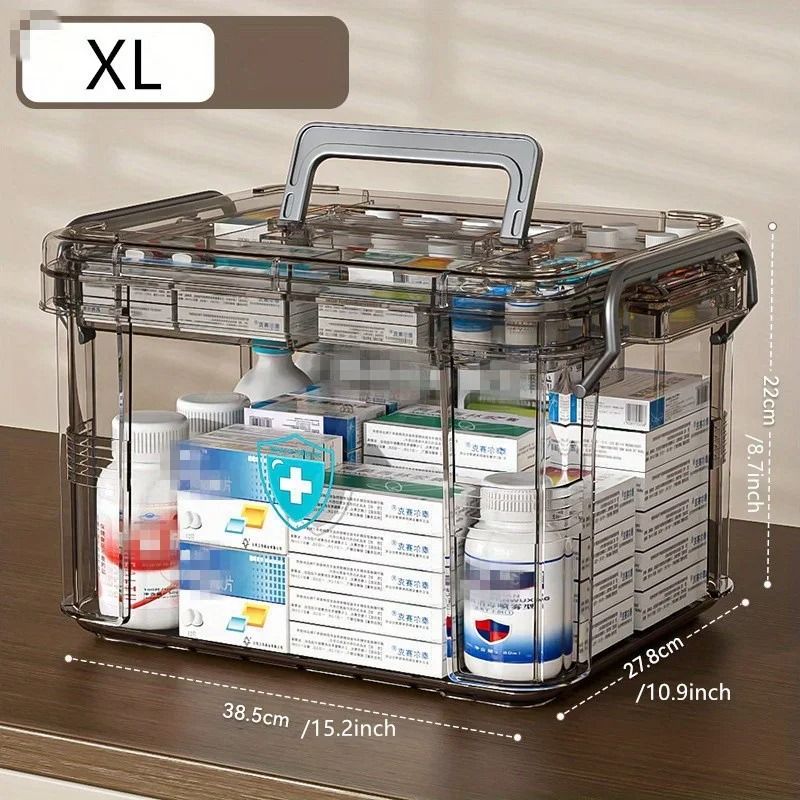 Transparent Medicine Organizer Box With Tray 1