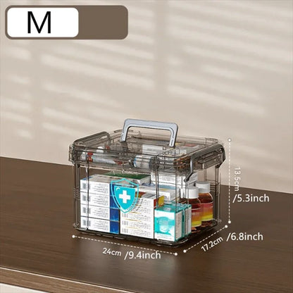 Transparent Medicine Organizer Box With Tray 3